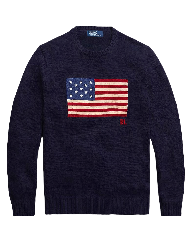 American Flag Polo Sweater