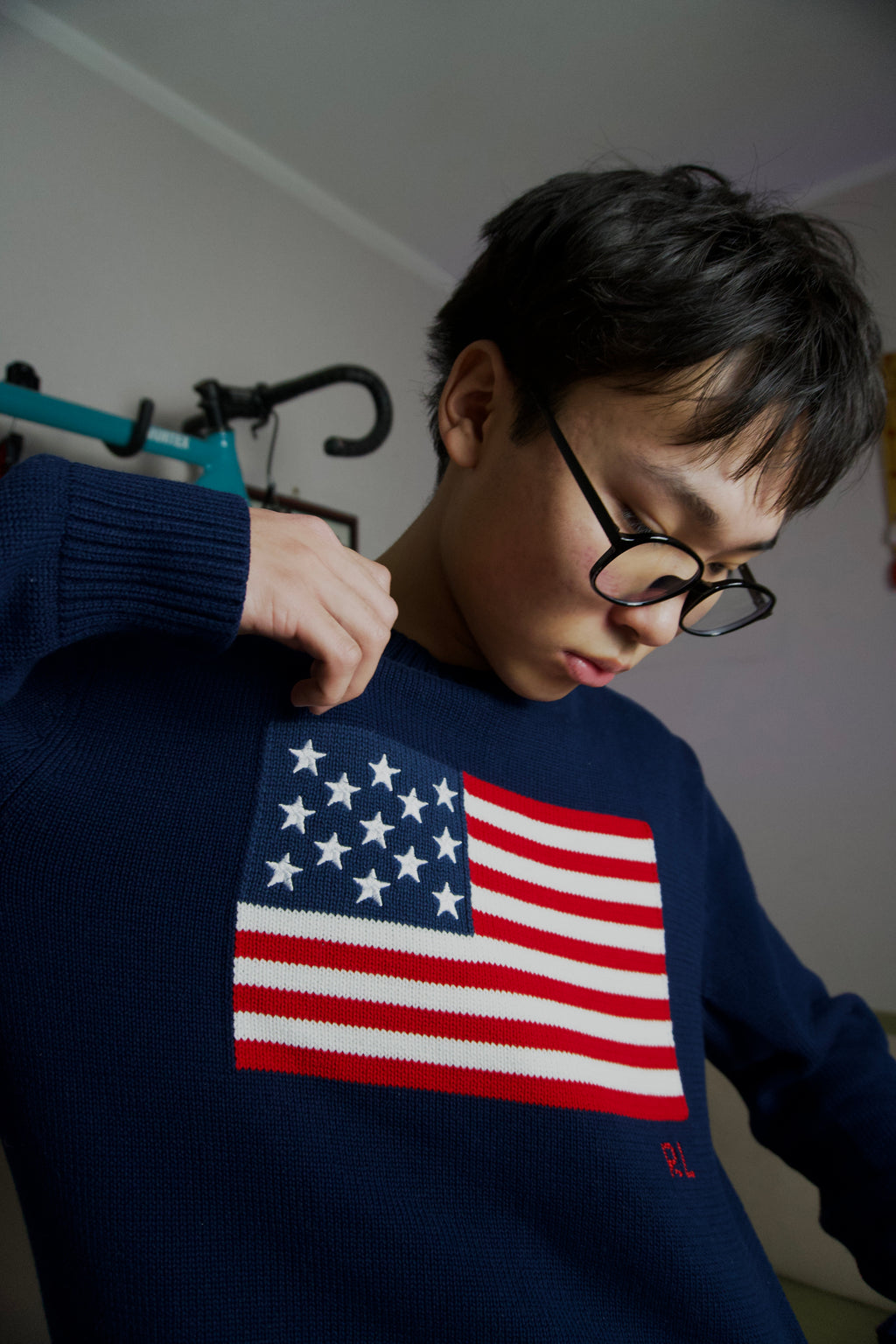 American Flag Polo Sweater