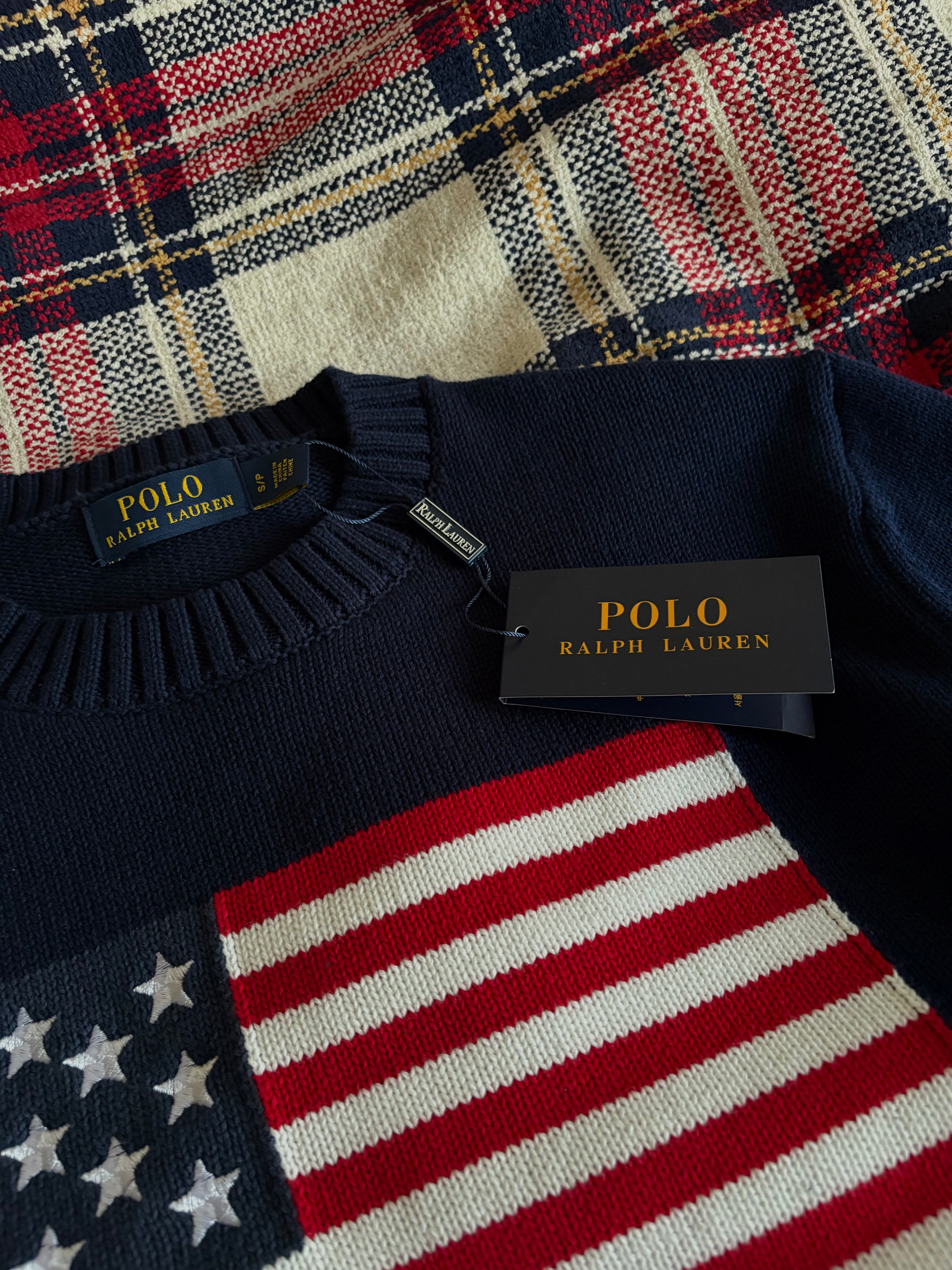 American Flag Polo Sweater